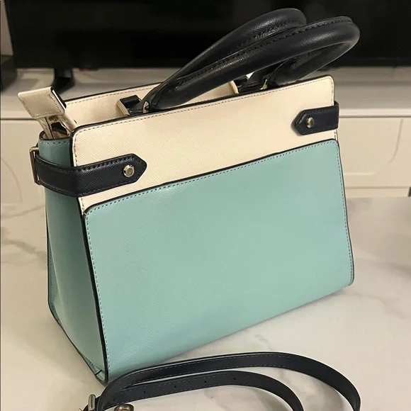 Kate Spade Aqua and Cream Satchel - Picture 3 of 4